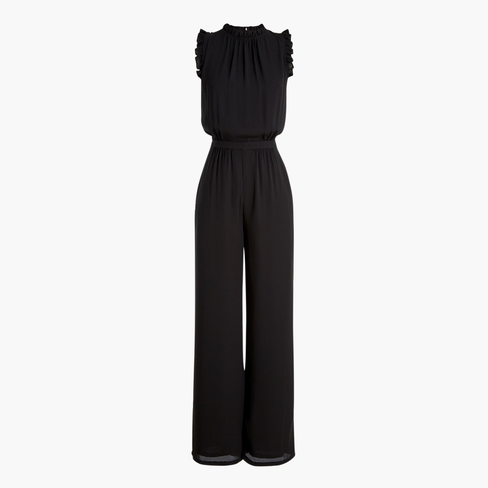 J. Crew Ruffleneck Jumpsuit - Black